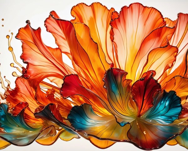 Vibrant Translucent Glass Flowers in Various Colors