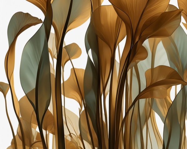 Translucent Leaves in Amber and Aqua Shades Arrangement