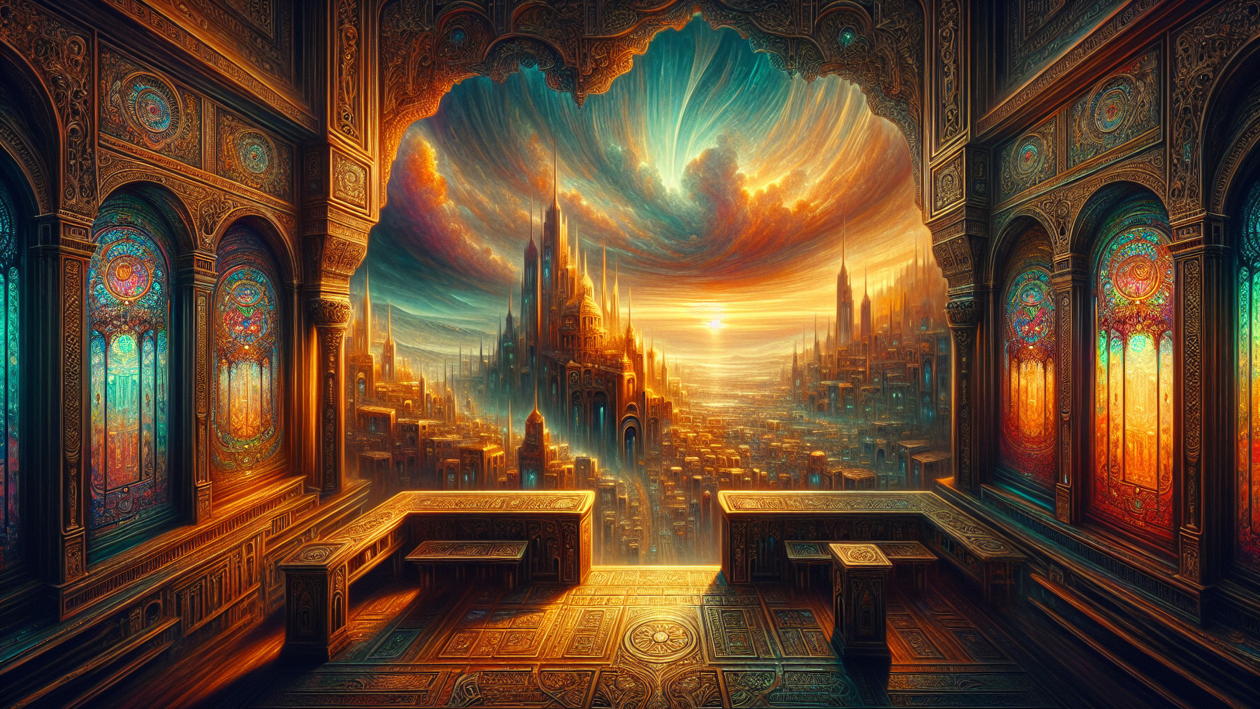 Middle Eastern Hall with Arabesque Design Features