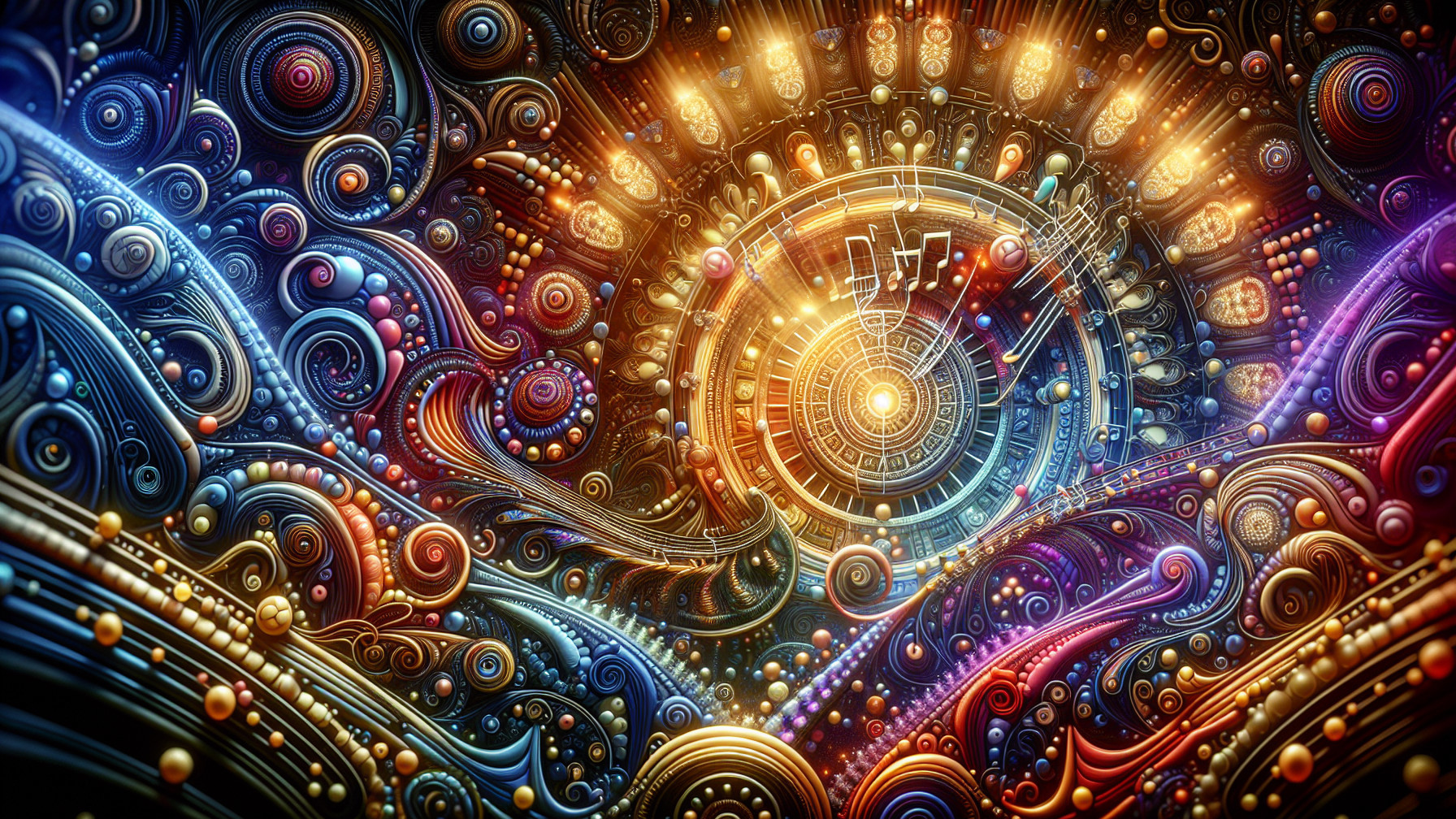 Abstract Vibrant Composition with Colorful Patterns