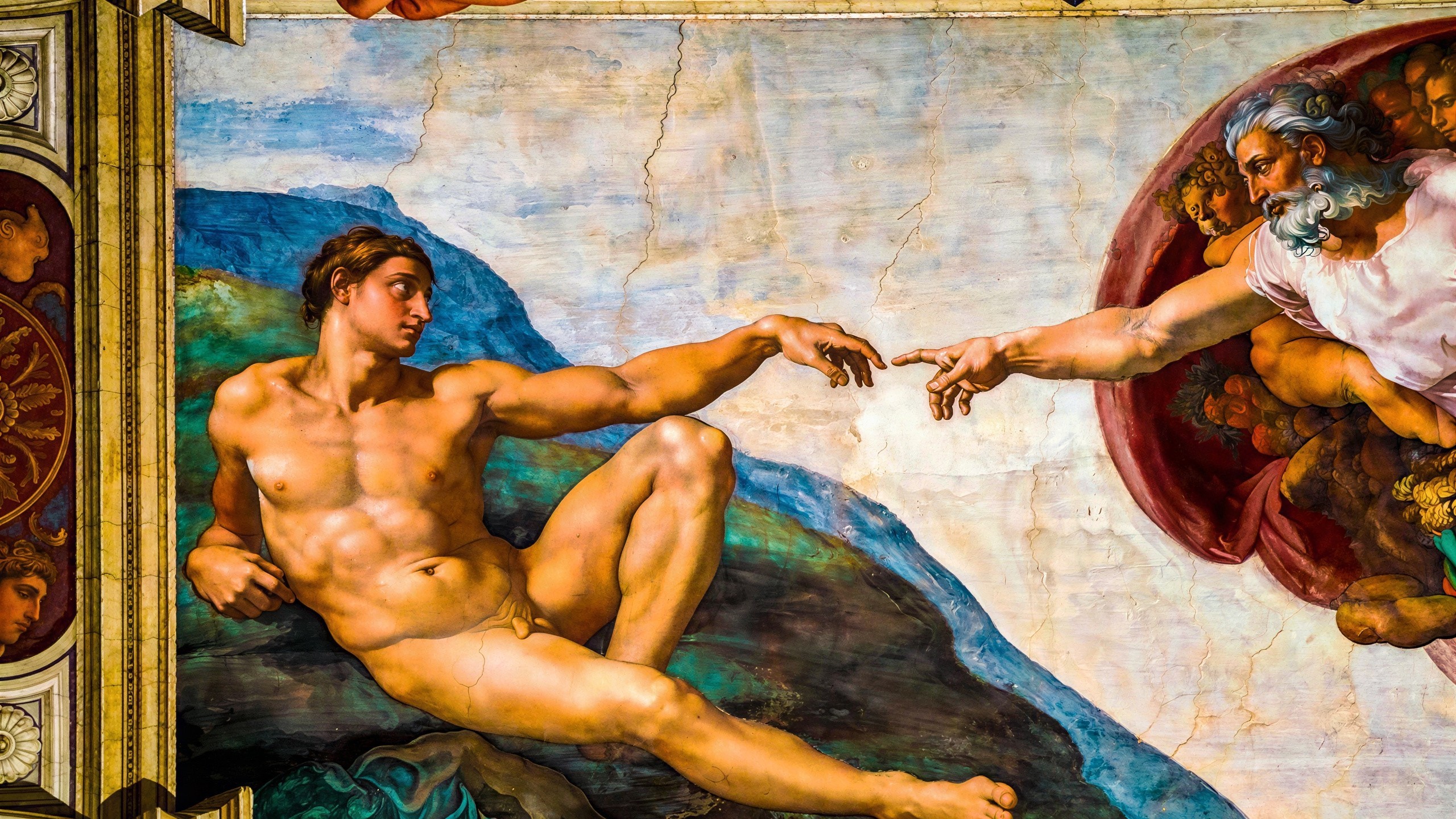The Creation of Adam Fresco on Sistine Chapel Ceiling