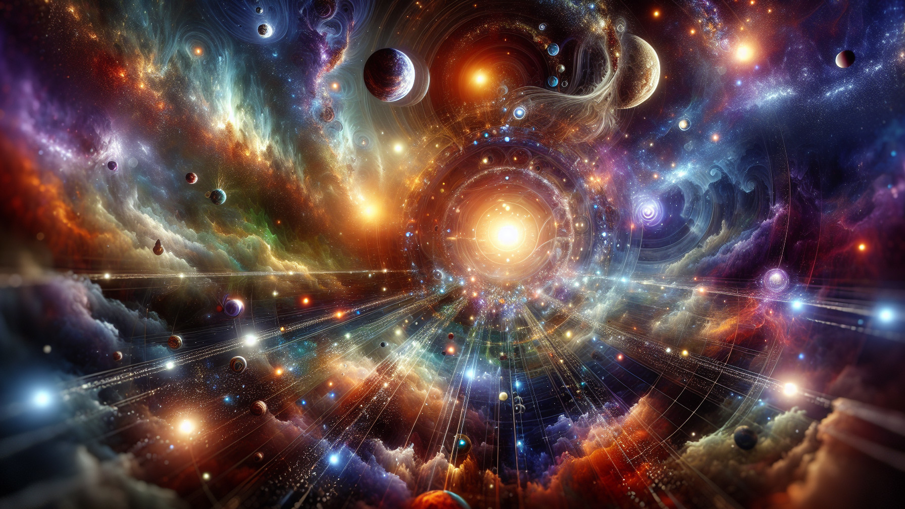 Vibrant Cosmic Scene with Galaxies and Stars