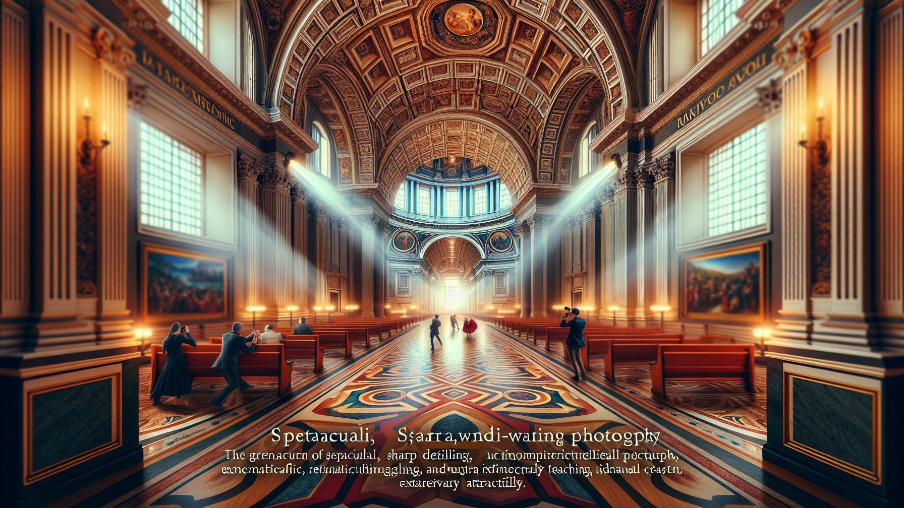 Opulent hall with soaring ceilings and intricate details