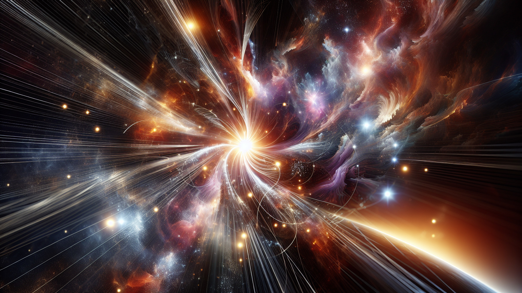 Vibrant Cosmic Scene with Galaxies and Nebulas