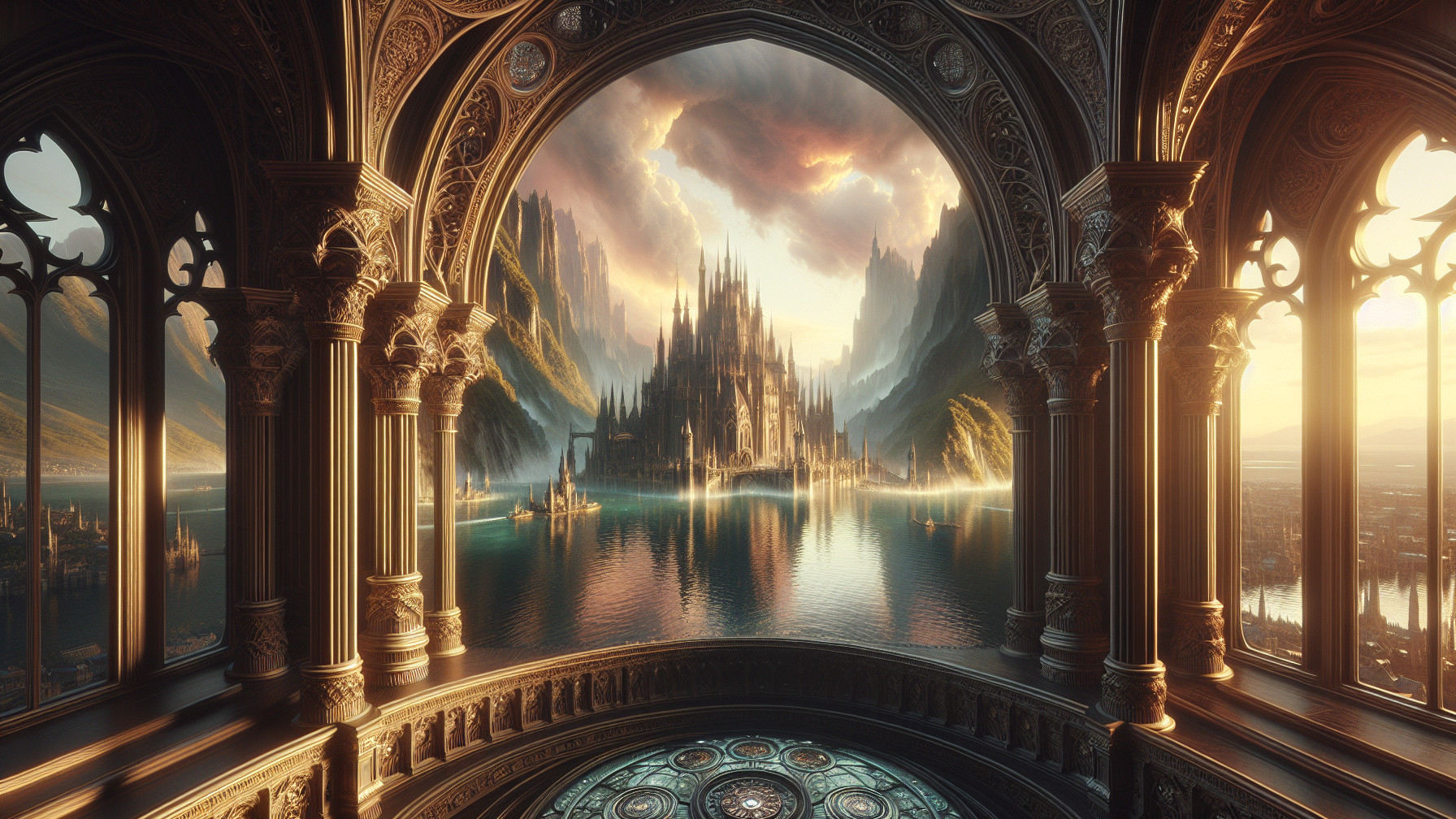 Majestic Kingdom View Through Ornate Archway