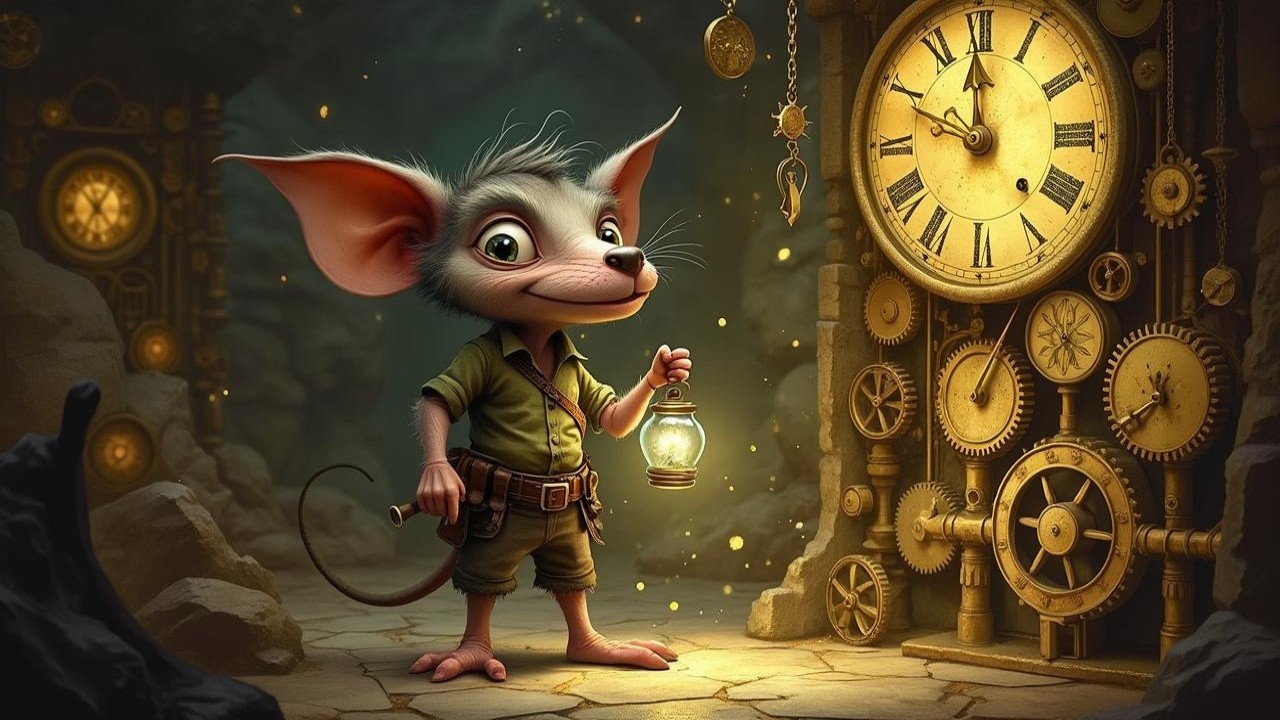 Anthropomorphic Mouse in Whimsical Underground Setting