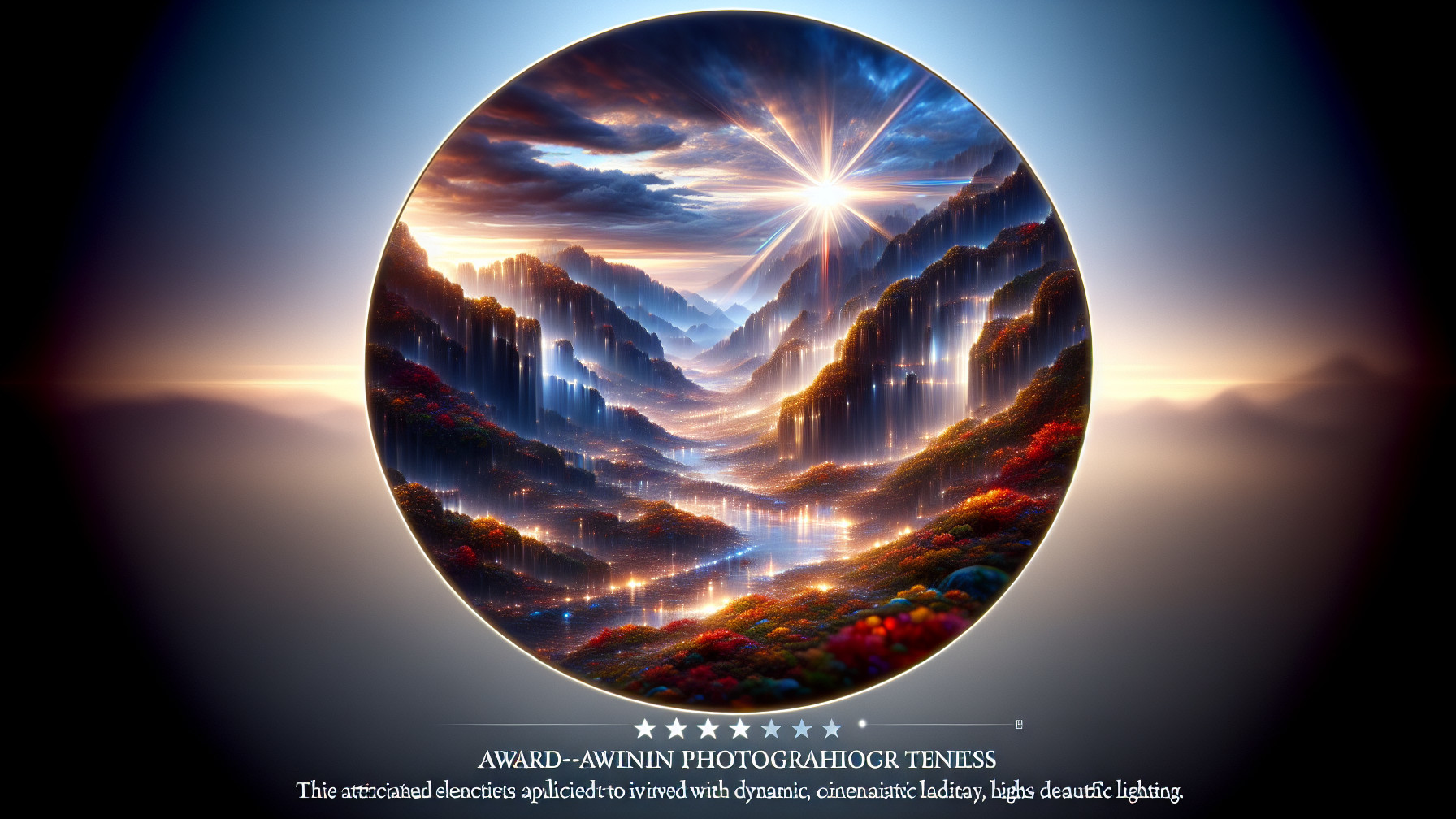 Majestic Mountain Landscape in Circular Frame