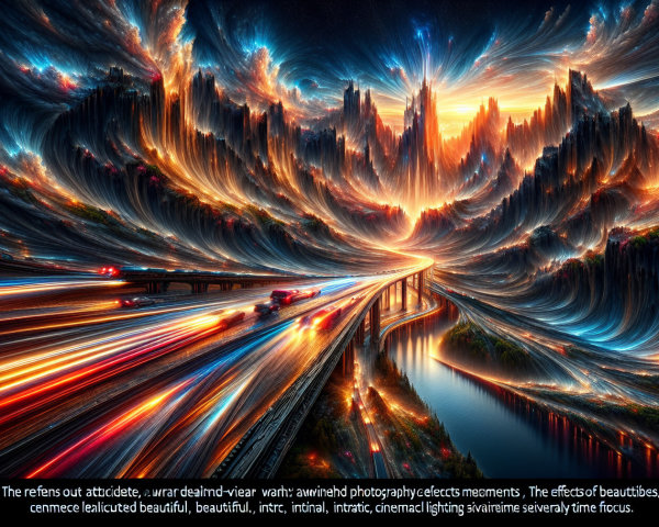 Vibrant Abstract Landscape with Dynamic Light Trails
