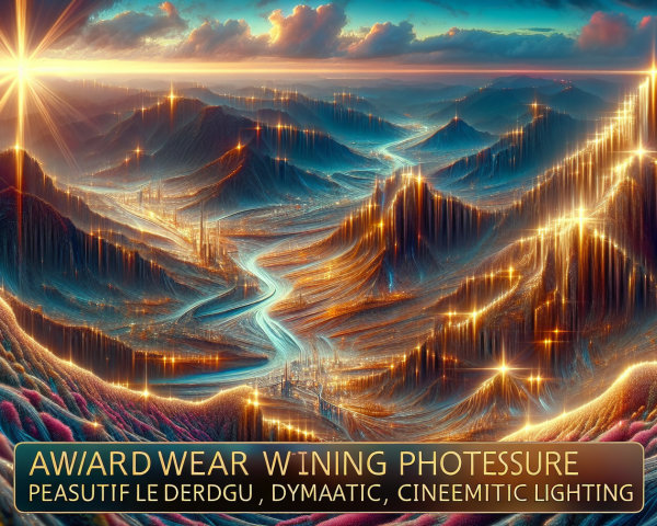 Cinematic Fantasy Landscape with Mountains and Rivers