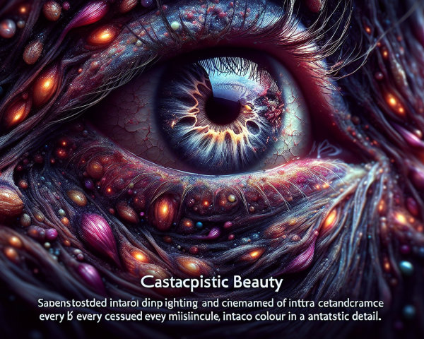 Close-Up of a Colorful and Textured Eye Design