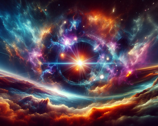 Vibrant Fantasy Sky with Celestial Body and Colors