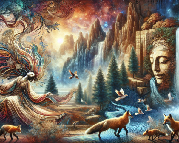 Vibrant Nature and Mysticism in Surreal Artwork