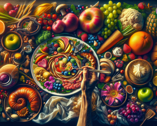 Colorful Assortment of Fruits and Vegetables Display