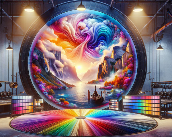 Surreal Landscape Mural in Industrial-Style Room