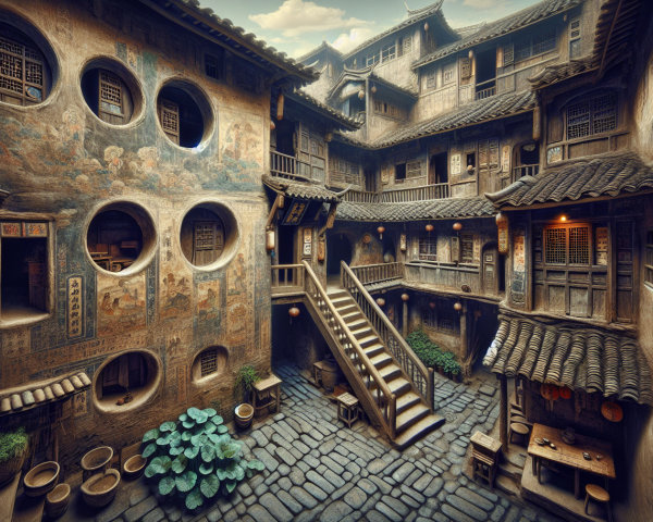 Serene Courtyard of a Traditional Chinese Building