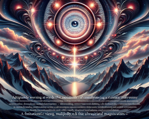 Cosmic Landscape with Eye and Geometric Designs