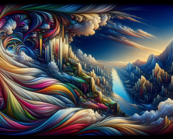 Vibrant Swirling Landscape with Colorful Patterns