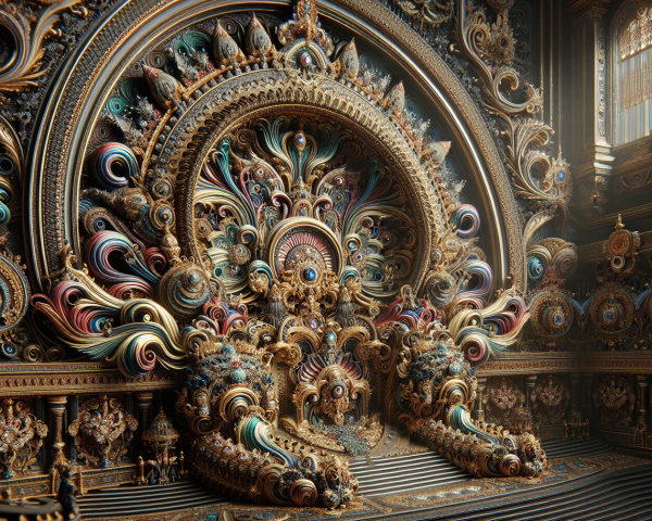 Intricate Wall Sculpture with Vibrant Patterns and Colors