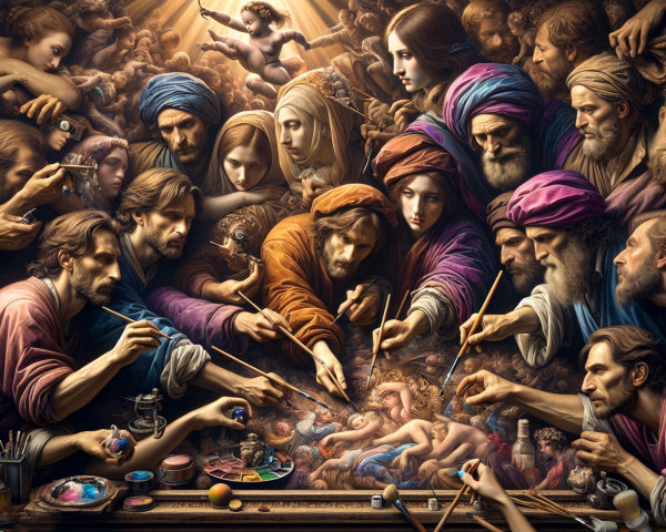 Baroque Artwork Featuring Diverse Figures and Divine Focus