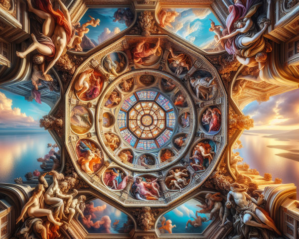 Ornate Architectural Masterpiece with Stained Glass Window