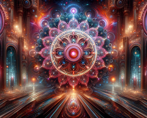 Intricate Mandala Design in a Mystical Space