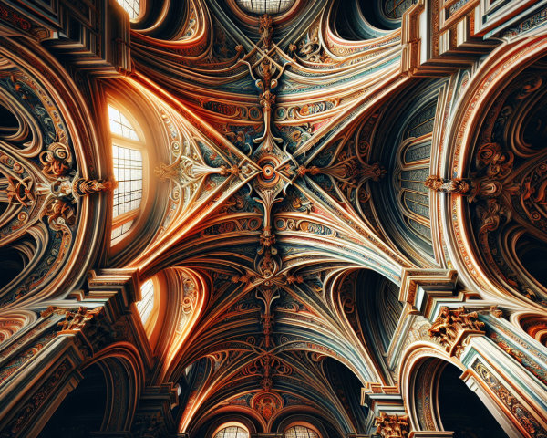 Intricate Gothic Architecture in Stunning Interior View