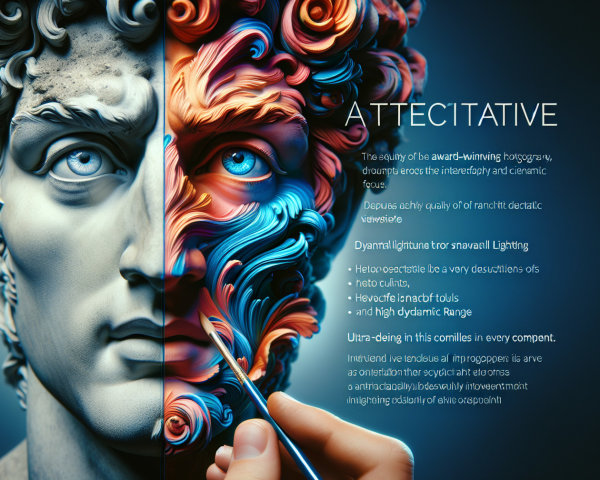 Classical Sculpture Merged with Vibrant Colors