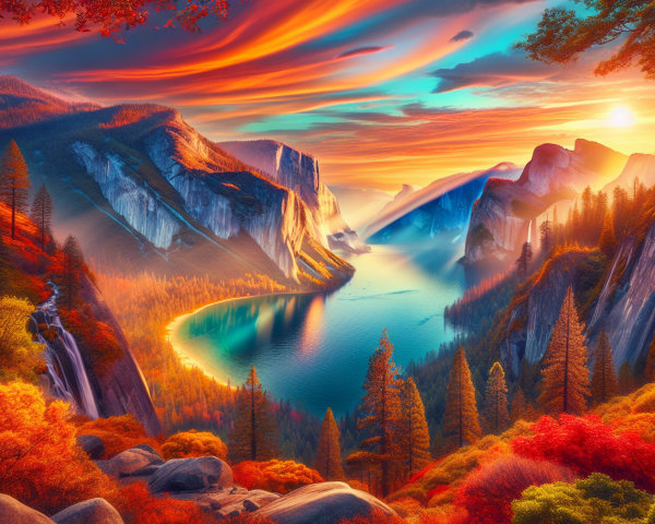 Serene River and Majestic Mountains at Sunset