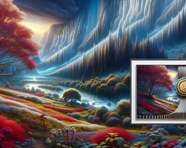 Vibrant Foliage and Serene River Landscape Scene