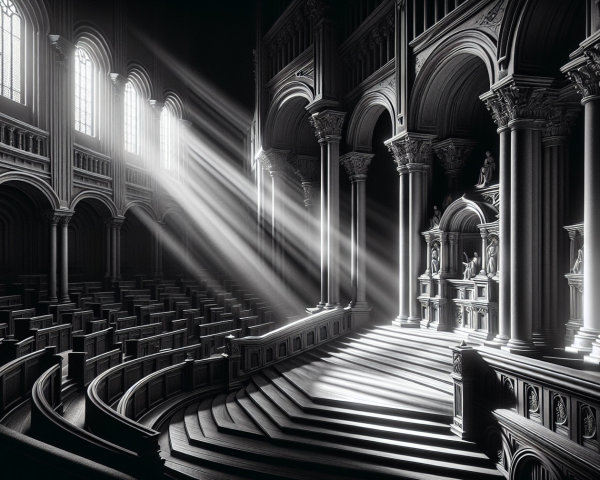 Intricate Black and White Cathedral Interior Design