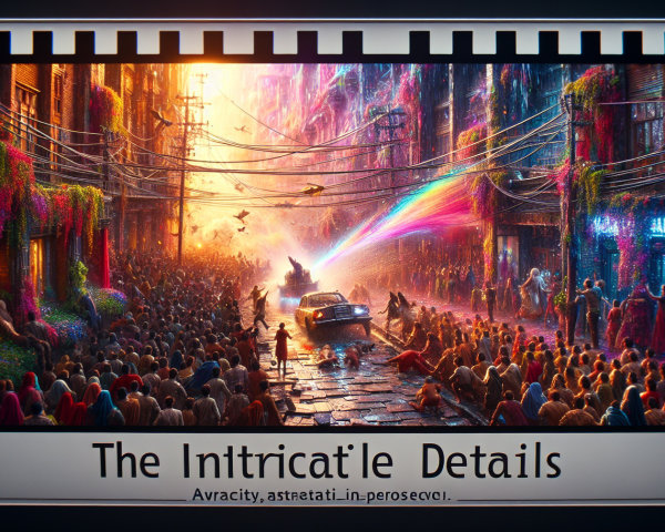 Vibrant Urban Scene with Neon Lights and Crowds