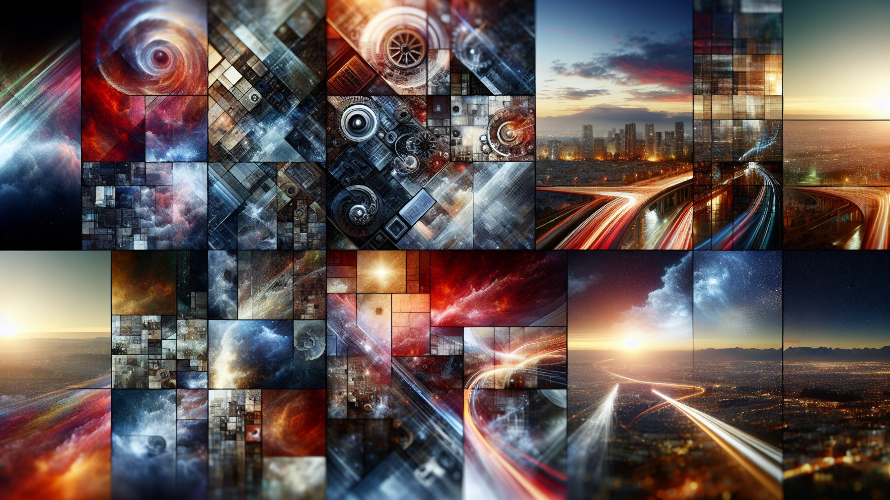Dynamic Collage of Cosmic and Mechanical Elements