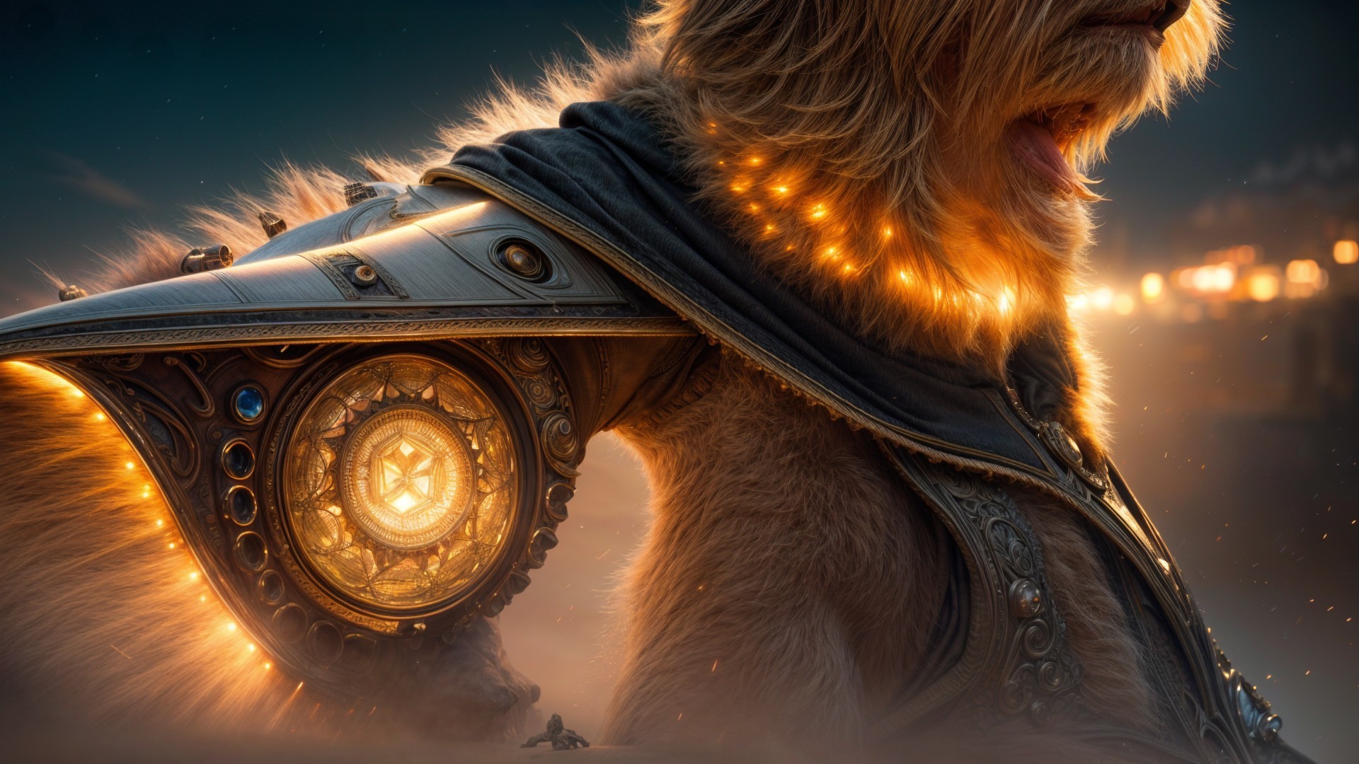 Majestic Arm in Intricate Metallic Armor with Glow