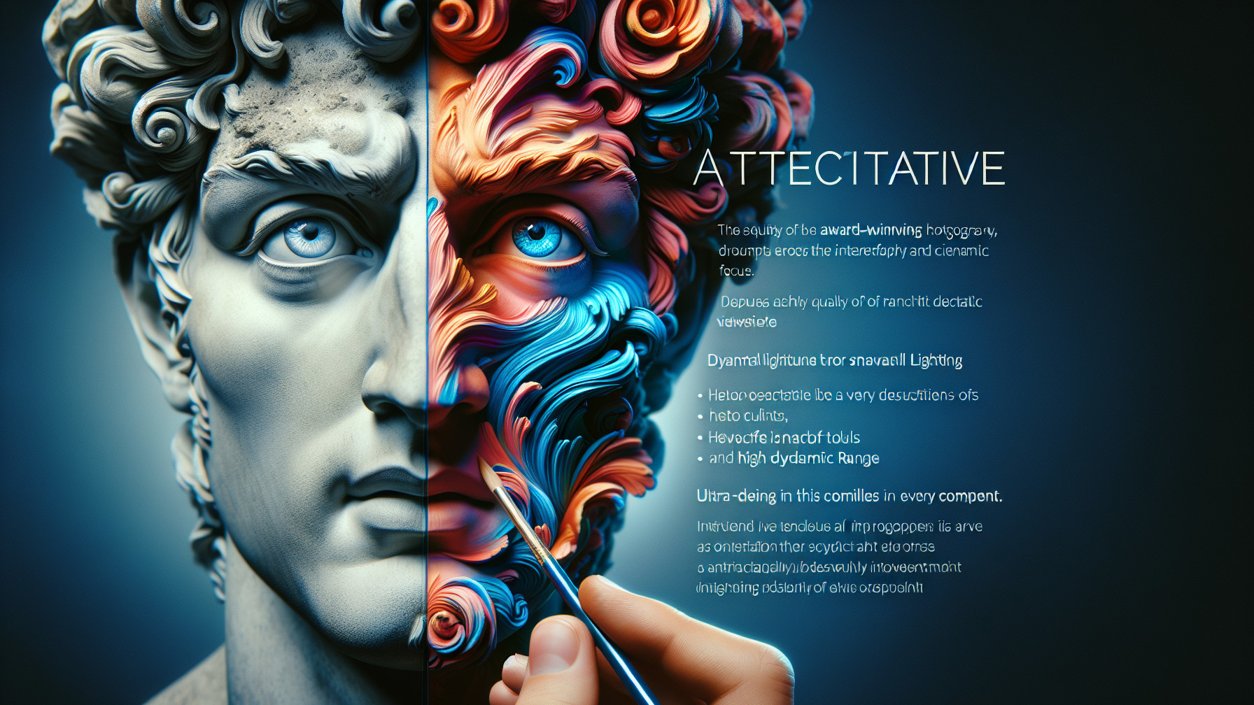 Classical Sculpture Merged with Vibrant Colors