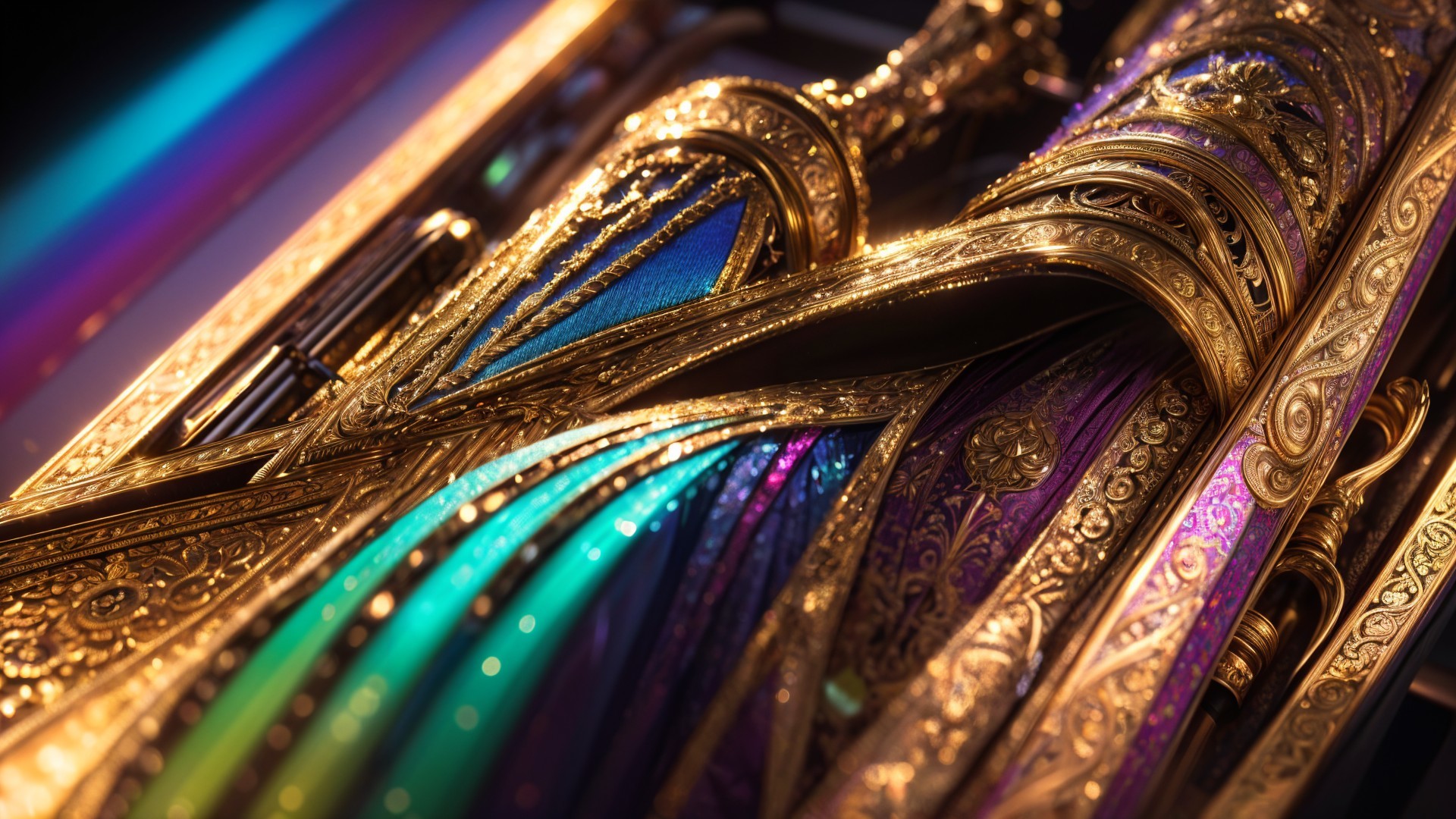 Intricate Ornamental Patterns with Gold and Vibrant Colors