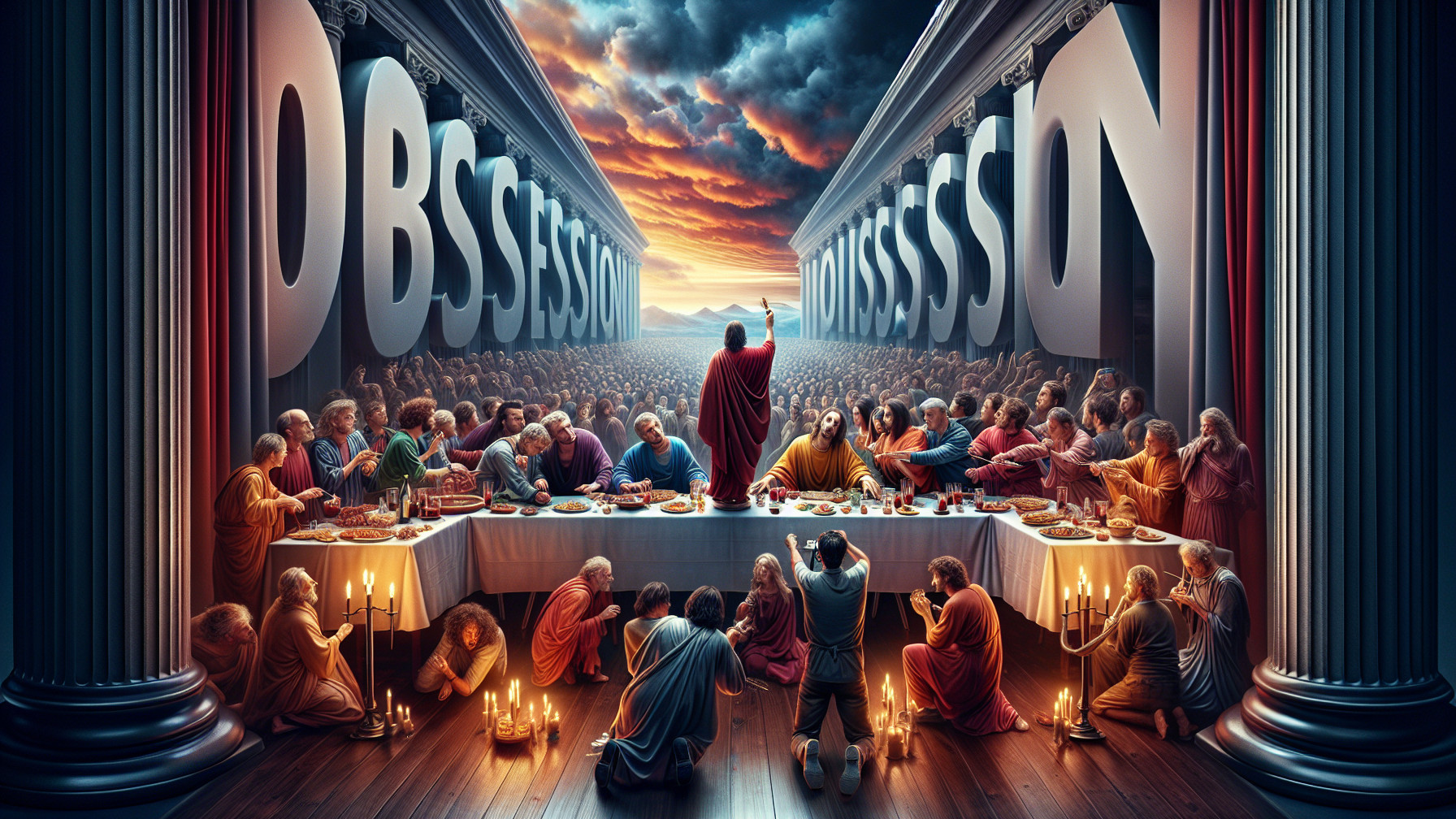Modern Last Supper with Emotional Apostles and Colors