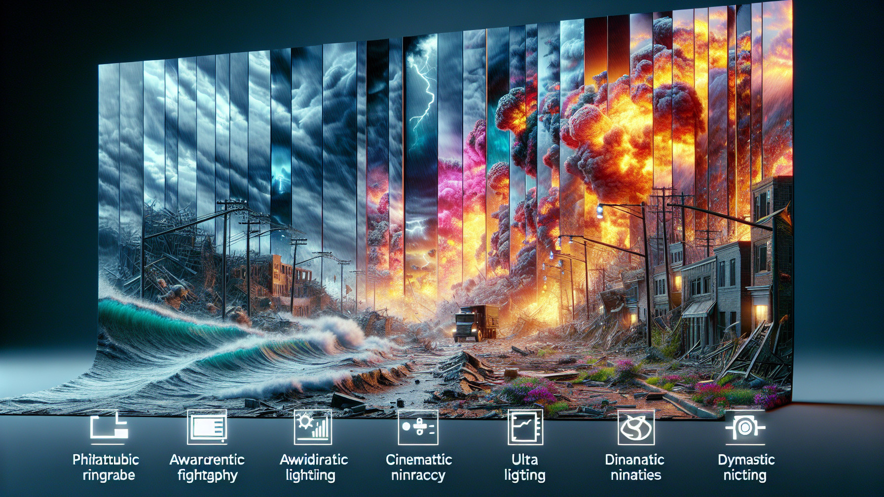 Surreal Landscape of Nature and Destruction