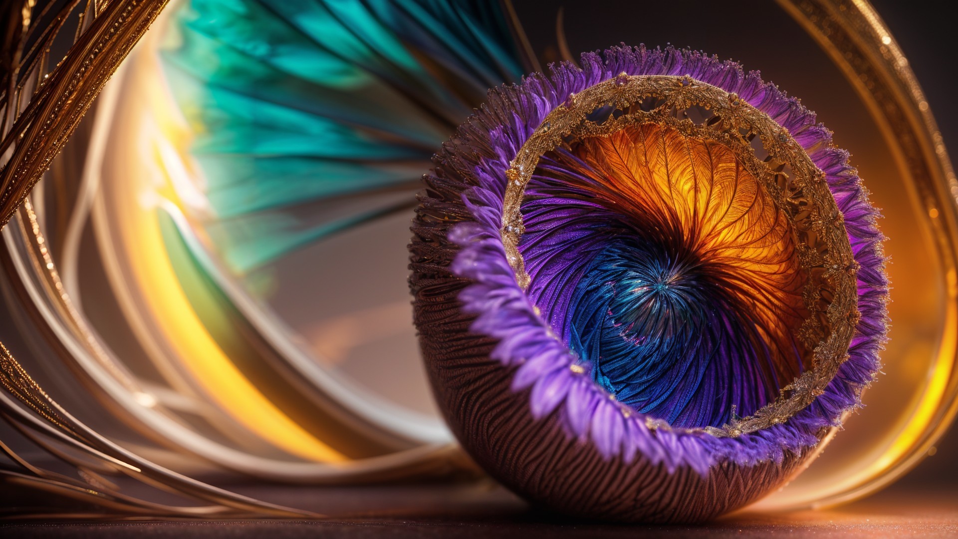 Vibrant Spherical Object with Intricate Patterns
