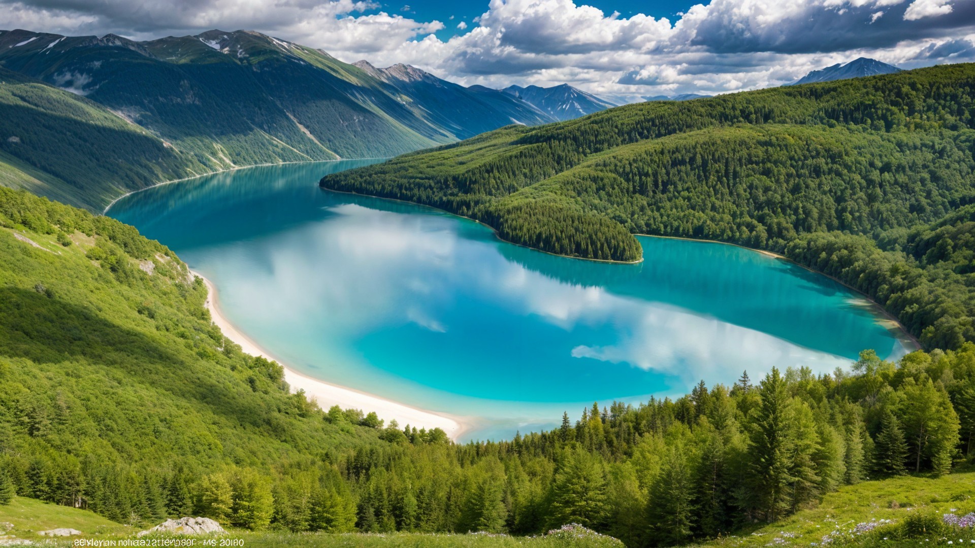 Serene Turquoise Lake Surrounded by Lush Forests