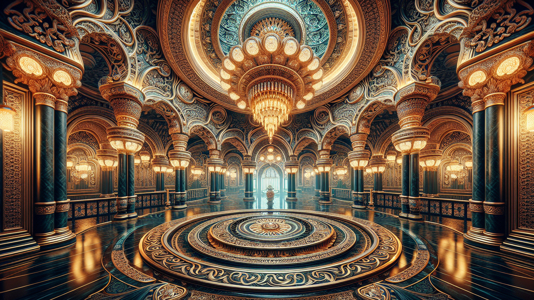 Opulent Interior with Intricate Architectural Details