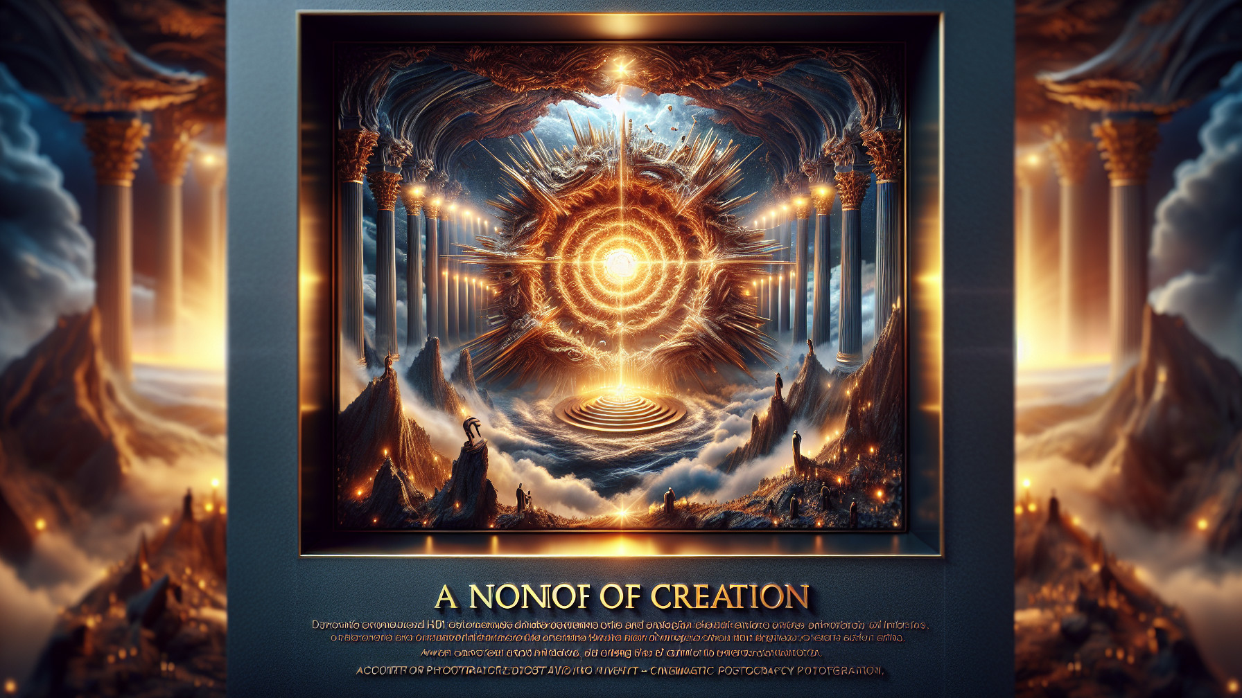 Vibrant Celestial Portal Surrounded by Grand Columns