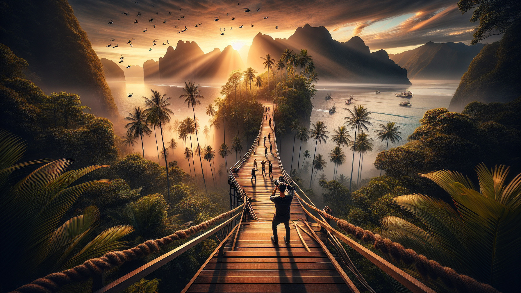 Winding Pathway Through Tropical Jungle Landscape