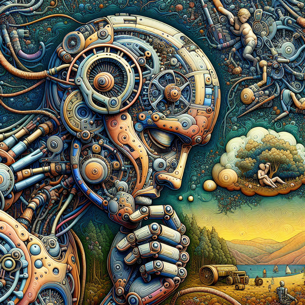 Intricate Steampunk Mechanical Head and Torso Artwork