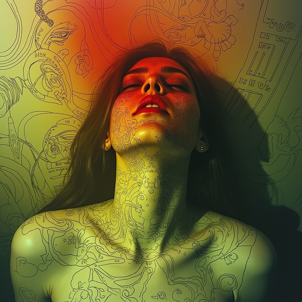 Surrealist Shadows in Vibrant Overexposure