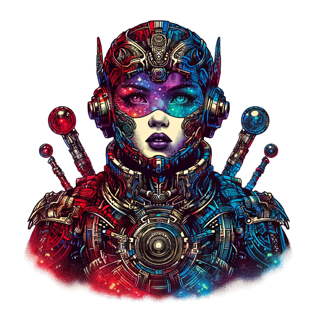 Futuristic Cybernetic Woman with Mechanical Details