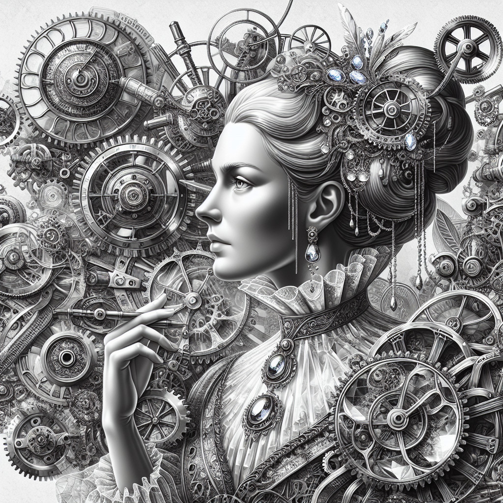Intricate Portrait of Woman in Steampunk Aesthetic