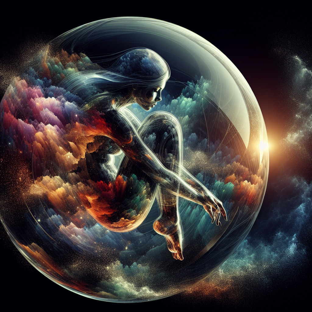 Vibrant Sci-Fi Fantasy Digital Painting of Ethereal Woman