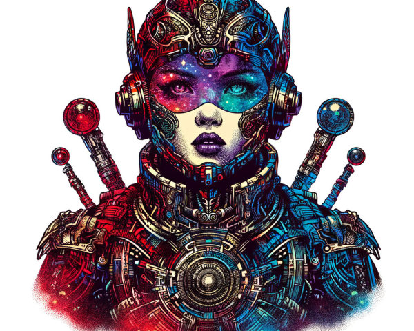 Futuristic Cybernetic Woman with Mechanical Details