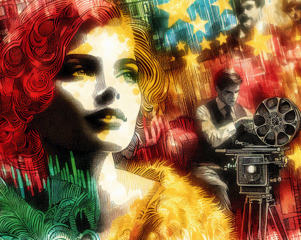 Digital Illustration of Vintage Aesthetic and Modern Colors