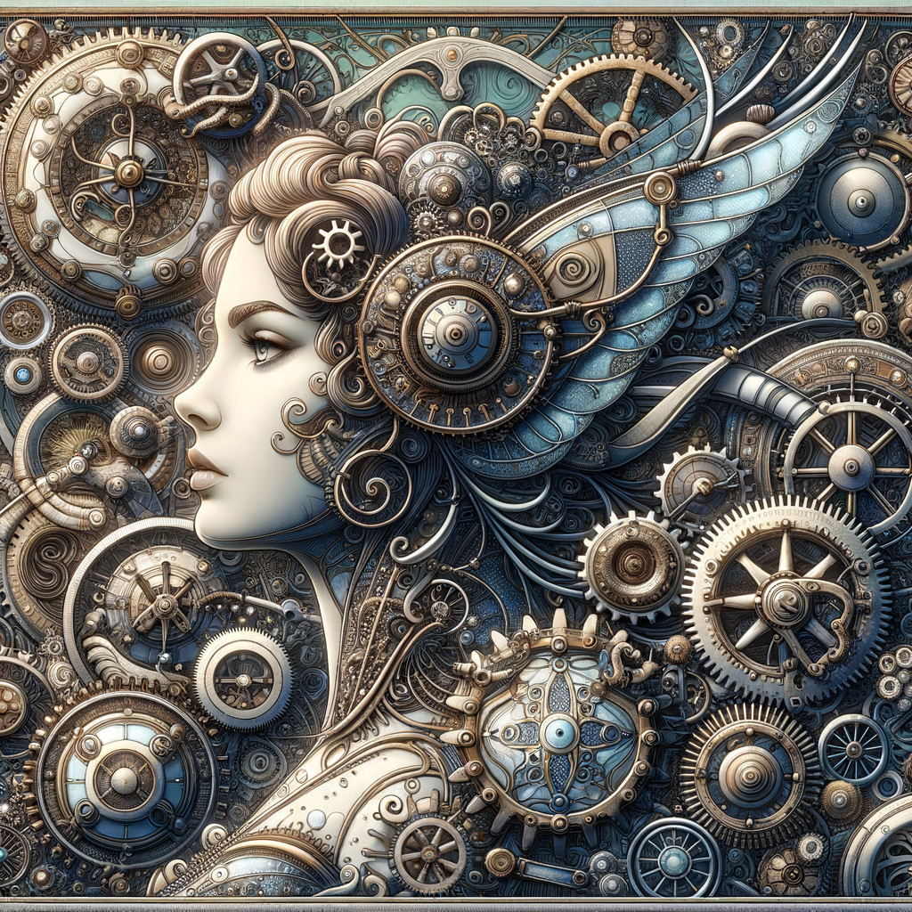 Intricate Steampunk Portrait of a Woman with Gears
